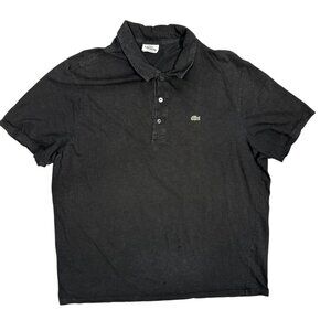 Lacoste Polo Shirt Black Cotton Short Sleeve Made in Peru Cotton XXL